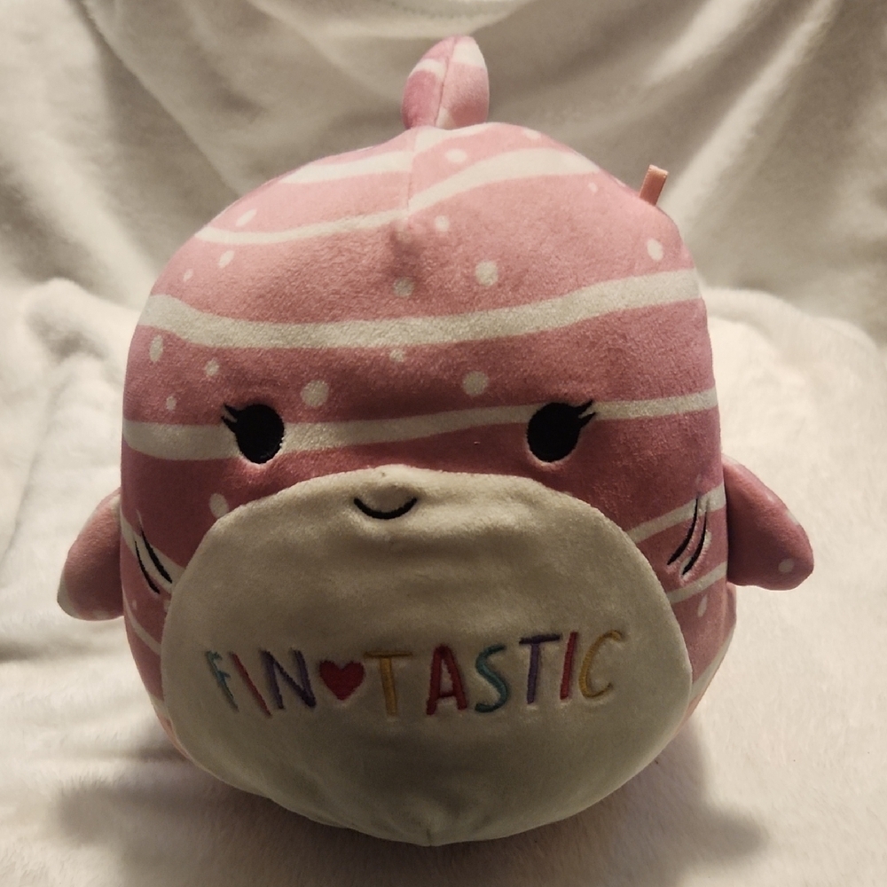 8" Squishmallows Pink Whale Plush "Fin❤️tastic" - Picture 1 of 6